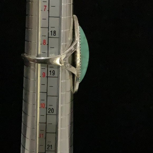 Silver Turquoise Ring Size 8.5 - Picture 5 of 8